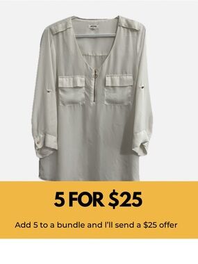 Ardene Women's White Blouse With Rose Gold Details